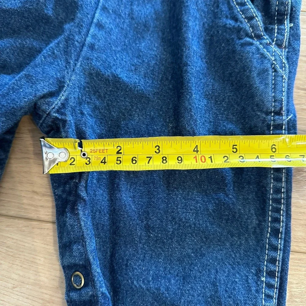 VTG Baby Boys Osh Kosh B'Gosh Bib Overalls Dark‎ Wash Denim Blue 18 Mos 90's
